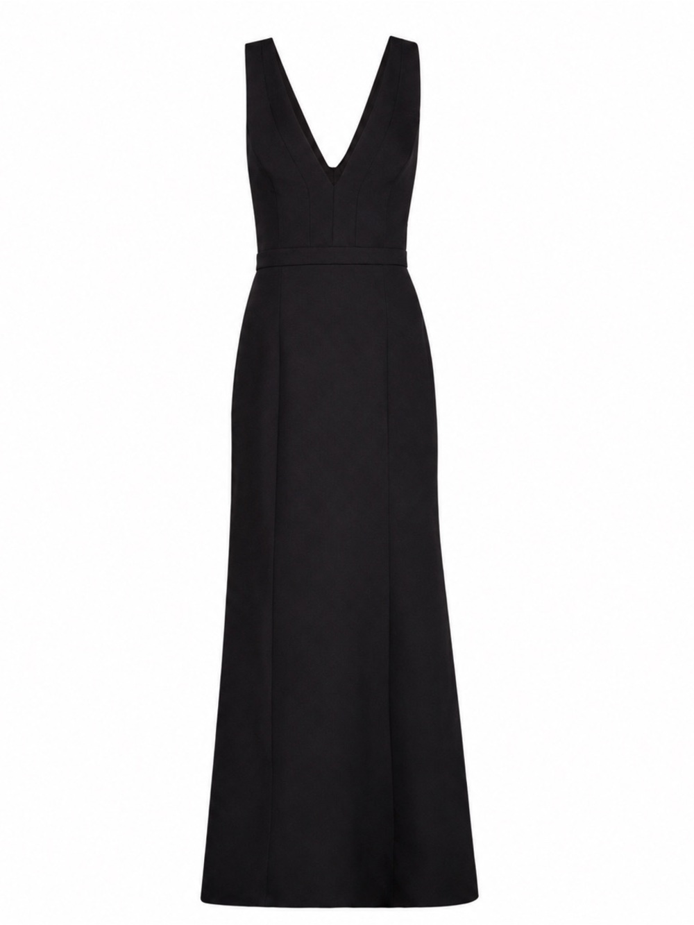 BCBGMaxAzria Black Deep V-Neck Floor-Length Gown - Picture 3 of 14